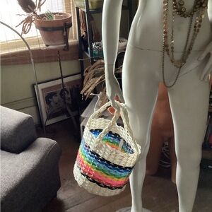 Vintage Mexican bucket tote